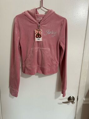 Juicy Couture Rose Velour Tracksuit Hoodie and Pants NWT - Medium